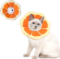 Cat Cone Collar Soft, Adjustable Cat Recovery Collar to Stop Licking After Surgery Protective E Collar for Cats Small Dogs, Orange M