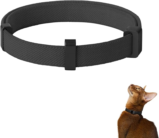 Safety Cat Collar Pro, Lightweight Elastic Release Non Breakaway Cat Collar Adjustable with Snap Fastener for Kitten All Small Large Cats,US IDA Gold Award (Midnight Black, S 5.9-11.8")