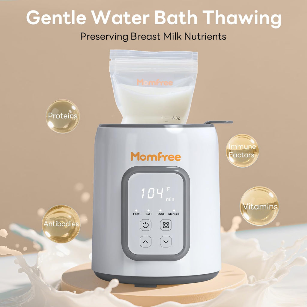 Bottle Warmer, 8-in-1 Fast Baby Bottle Warmer, Grey | for Breastmilk and Formula, Accurate Temperature Control, Automatic Shut-Off, Multifunctional for All Bottles