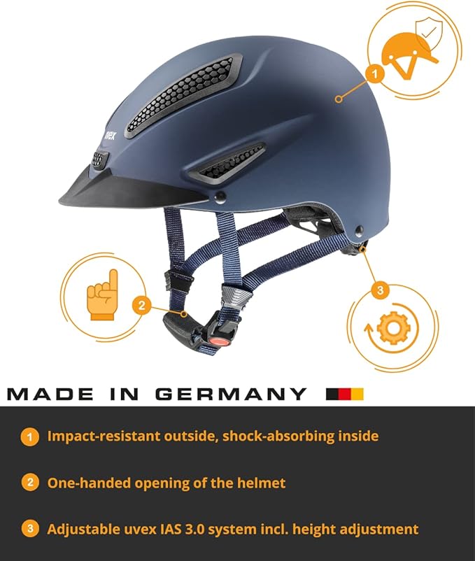 uvex perfexxion II Horse Riding Helmet for Women & Men, Anthracite - Adjustable & Excellent Ventilated Helmet