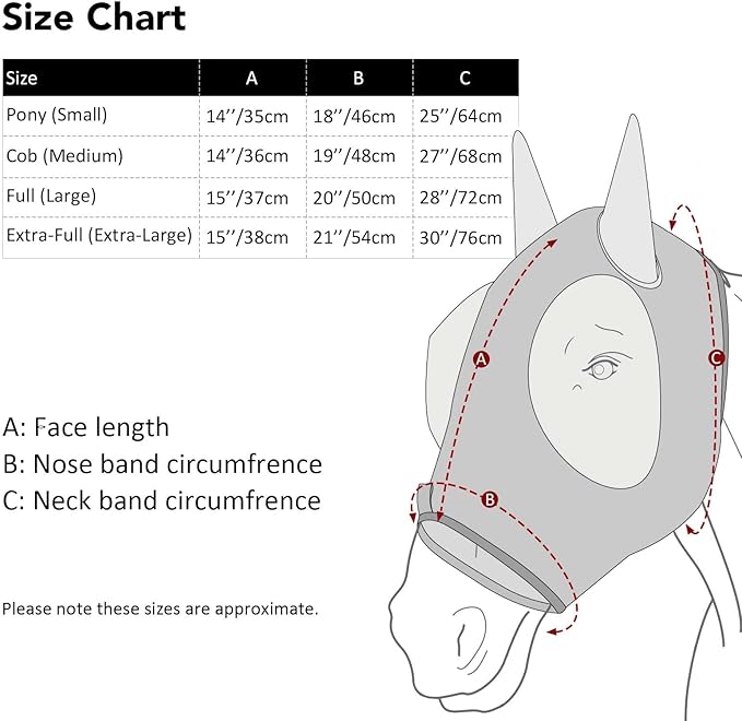 Harrison Howard Super Comfort Stretchy Fly Mask Large Eye Space with UV Protection Soft on Skin with Breathability Live Leaf S