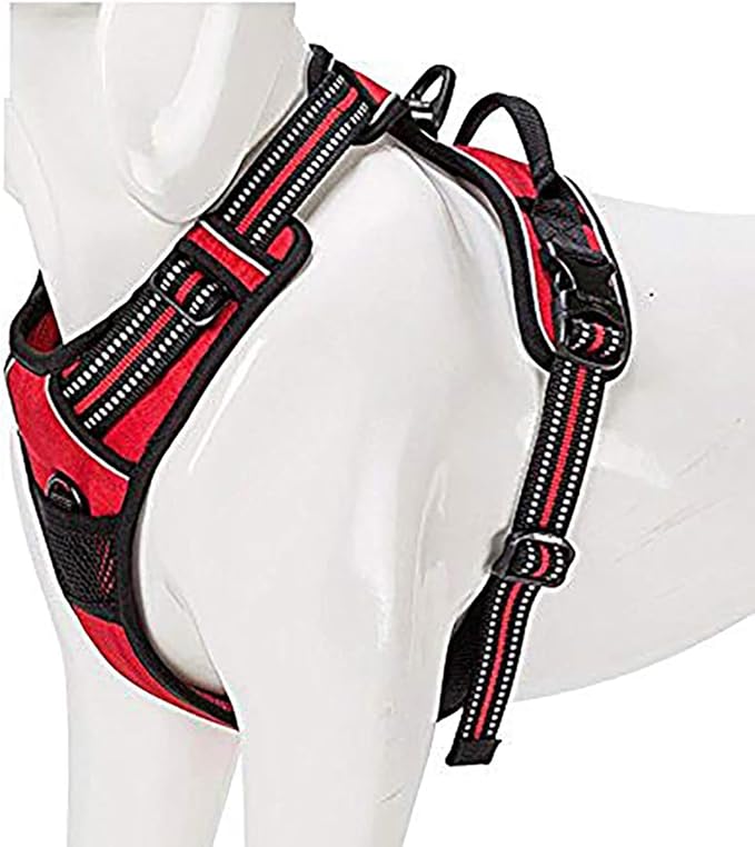 TRUE LOVE Adjustable No-Pull Dog Harness Reflective Pup Vest Harnesses Comfortable Control Brilliant Colors Truelove TLH5651(Red,XL)