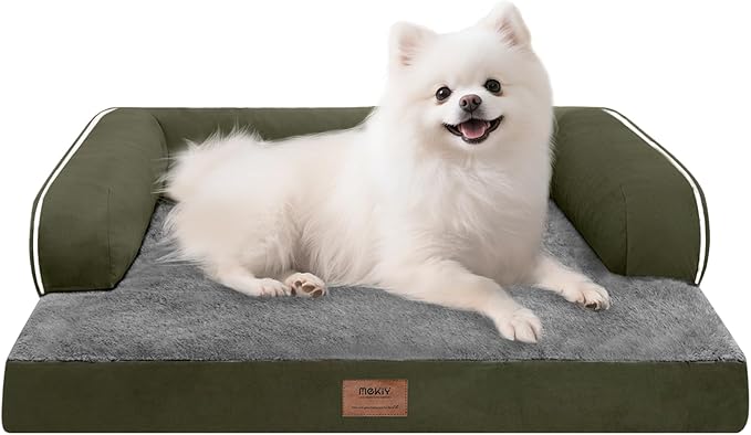 Small Dog Bed Orthopedic Washable Cat Bed Memory Foam Couch Sofa Comfy Pet Beds with Waterproof Removable Cover & Non-Slip Bottom