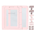 23.6“H 2PCS Extension Kit - Door+Panel, T-Buckles for Compartment, Expandable Clear Dog Play Pen Acrylic Dog Playpen Indoor,for Puppy Cat Bunny Small & Medium Dogs (Pink-23.6" H, 2PCS)
