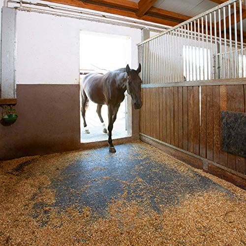 American Floor Mats - Heavy Duty Stall Tiles - Stable/Horse Tiles - Thick, Durable Rubber Flooring Solid Black 1 Corner Tile 3/4" Thick