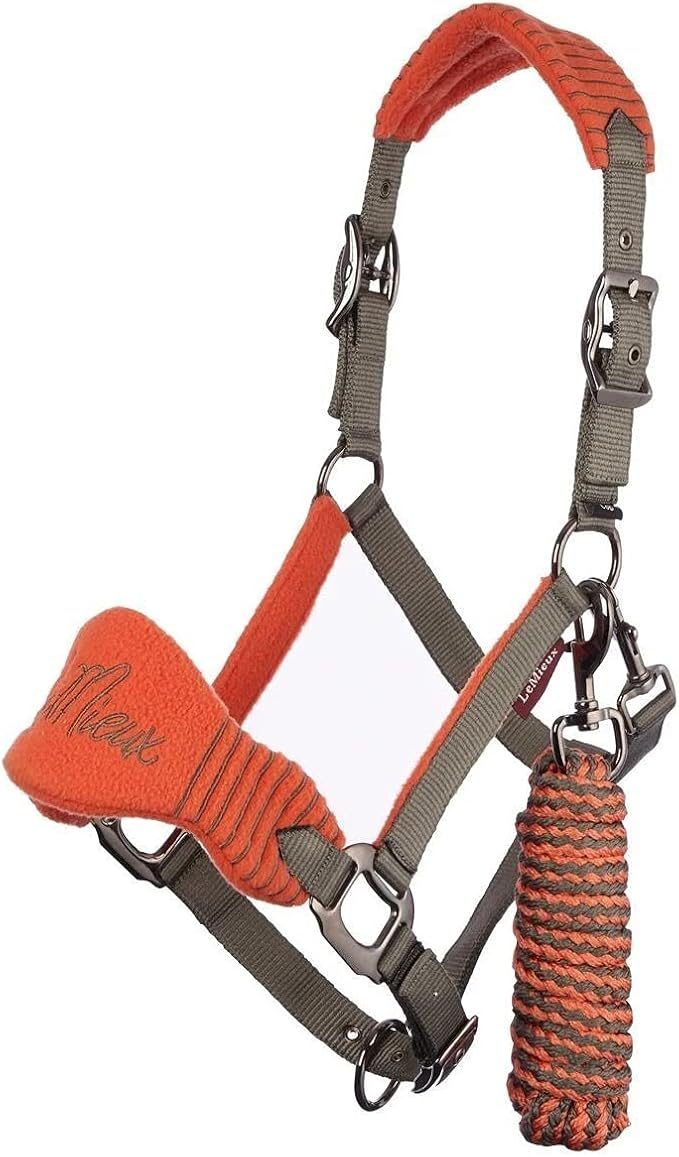 LeMieux Vogue Fleece Headcollar - Halter & Leadrope - Extra Padding, Adjustable at Curb and Poll Strap