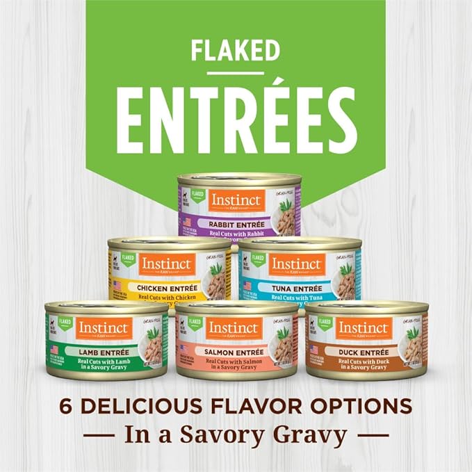 Instinct Flaked Entrée Wet Canned Cat Food - Chicken, 3 oz. Cans (Pack of 24)