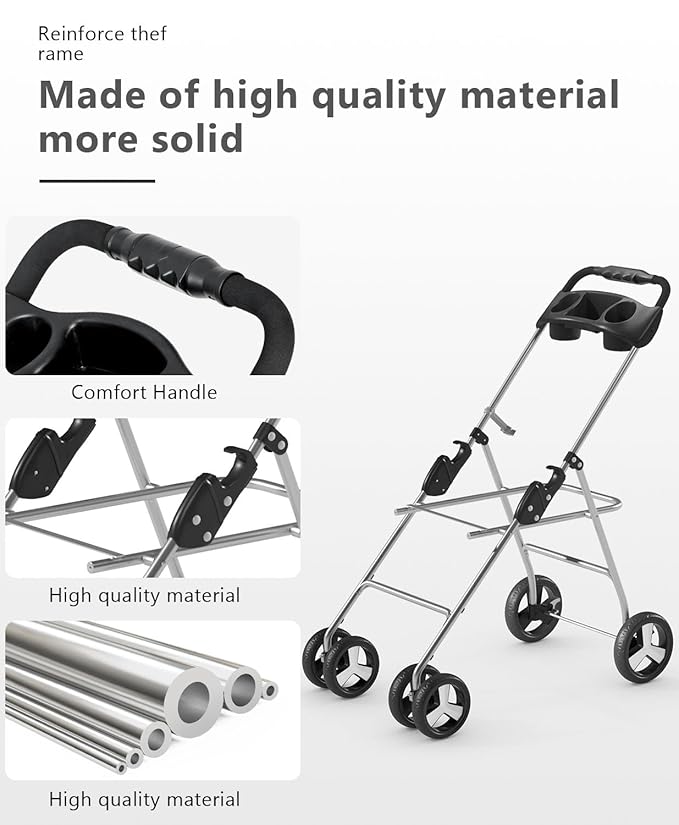 Pet Stroller with 4 Wheels for Small/Medium Pets,Travel Foldable Detachable Carrier for Dog Cat Cage Jogger Stroller, Rear Wheel Breaks, Storage Basket, Visible Mesh Weather Cover (Navy Blue)