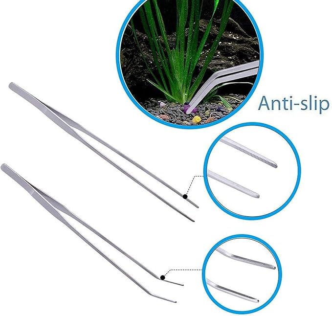 15in Aquascaping Tools, 4 in 1 Long Aquarium Tweezers Scissors Spatula, Stainless Steel Aquatic Plants Aquascaping Tools Set for Fish Starter Kits, Aquariums Tank and Terrarium