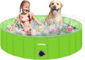 Furrybaby Dog Pool Foldable Dog Pools for Dogs Swimming Pool with Hard Plate Collapsible Pet Bath Pool Kiddie (Green 47'')