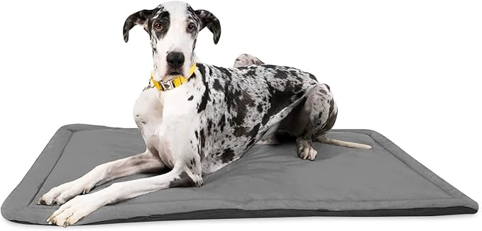 K9 Ballistics Tough Ripstop Dog Crate Pad - Durable & Machine Washable with Non-Skid Bottom and 120-Day Warranty, Fits 54" Wire Crates - XX-Large, Light Gray Velvet