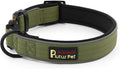 Plutus Pet Tactical Dog Collar, Reflective, Adjustable Heavy Duty Dog Collar, Soft Padded and Comfortable, for Small Medium and Large Dogs (Ranger Green, S)