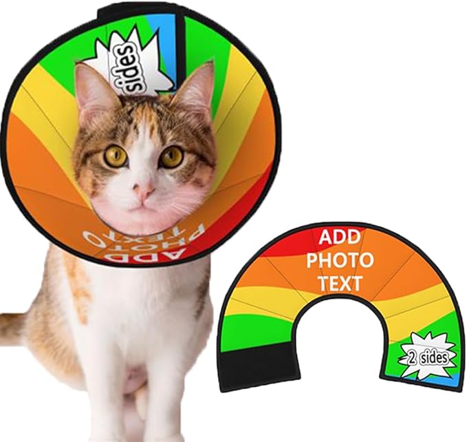 Custom Cat Cone Collar Soft Post-Surgery Comfort Pet Recovery Collar for Wound Care Adjustable Pet Donut Collar