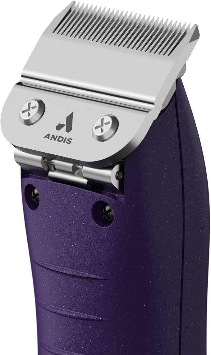 Andis 24820 EasyClip Professional-Animal 7-Piece Detachable Ceramic Blade Clipper Kit, Frustration Free Packaging, Corded Electric, Purple