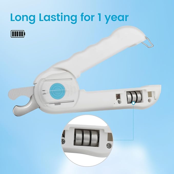 Cat Dog Pet Nail Clippers with Light, Llluminates Cat Dog Nails or Bloodline,Safety Pet Nail Clipper for Dogs, Cats, Rabbits Sharp No Nail Splitting