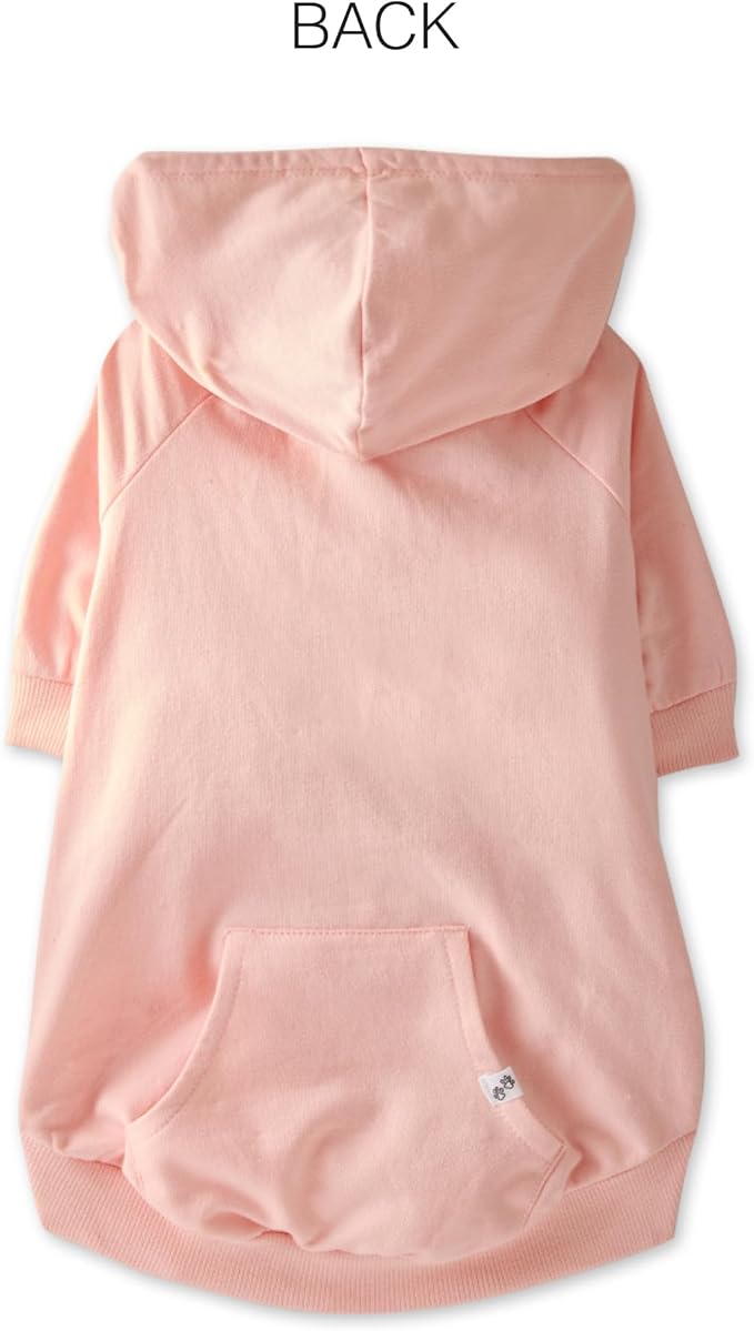 Rocky – The Orginal Lightweight Hooded TEE 100% Organic Cotton Dog Hoodie Pet Coat Sweater for Small, Medium, Large Dogs, Pink, Large