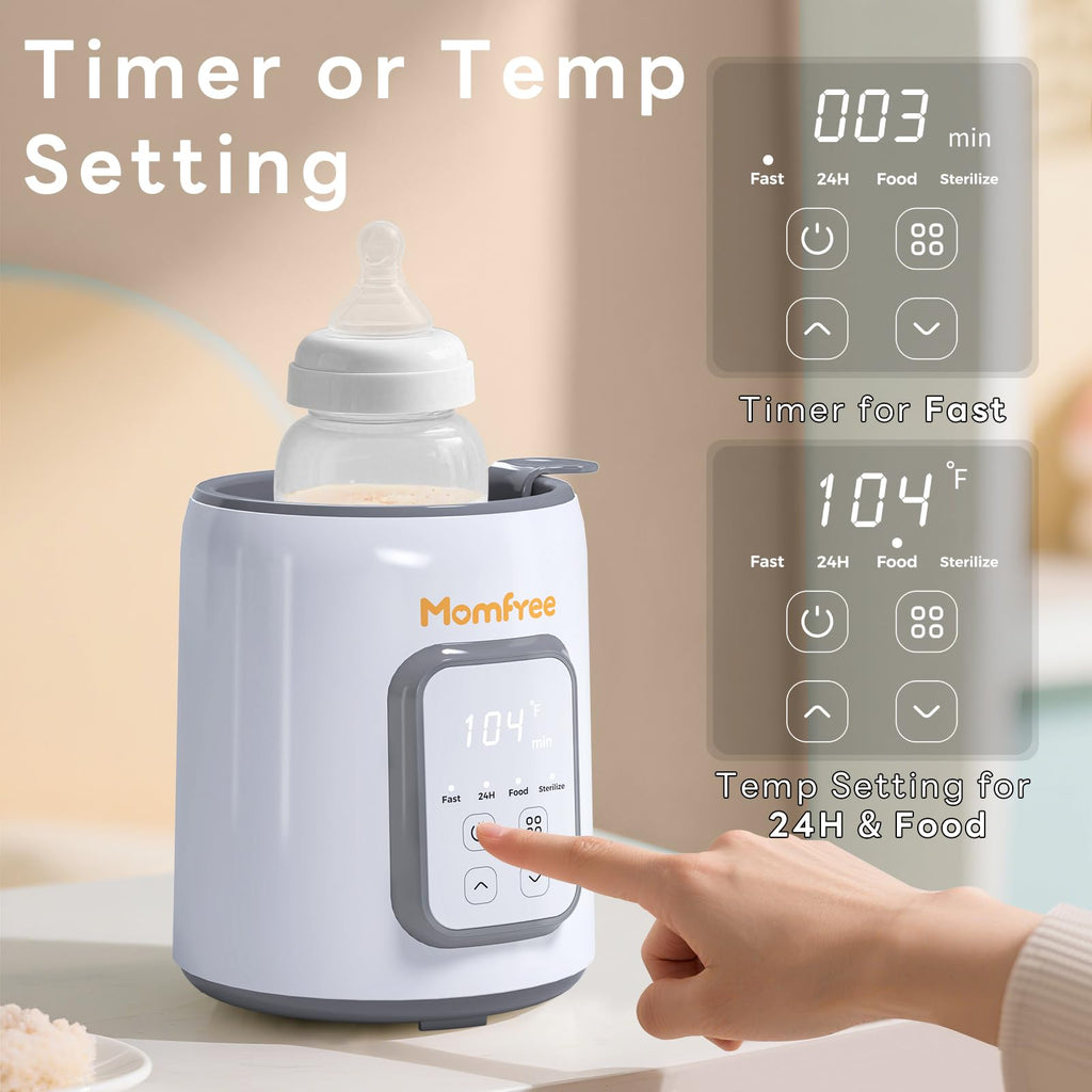 Bottle Warmer, 8-in-1 Fast Baby Bottle Warmer, Grey | for Breastmilk and Formula, Accurate Temperature Control, Automatic Shut-Off, Multifunctional for All Bottles