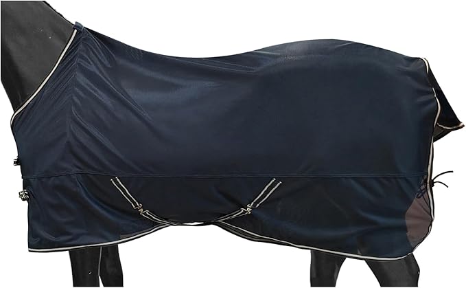 BARN & STABLE Breathable and Tear-Resistant Horse Fly Sheet with UV Protection Equine Summer Sheet Horse Fly Blanket with Removable Web Leg Straps