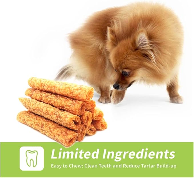 Chicken Dog Chew Sticks, Puffed Human Grade Dog Treat Sticks, Rawhide Alternative, Easy to Digest 10pcs/Pack