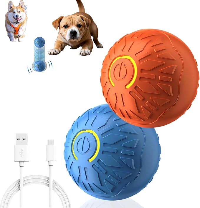 2 Pcs Interactive Dog Toys Dog Ball 2025 New Vibrating Dogs Balls Pet Bounce Bal Smart Jumping Ball