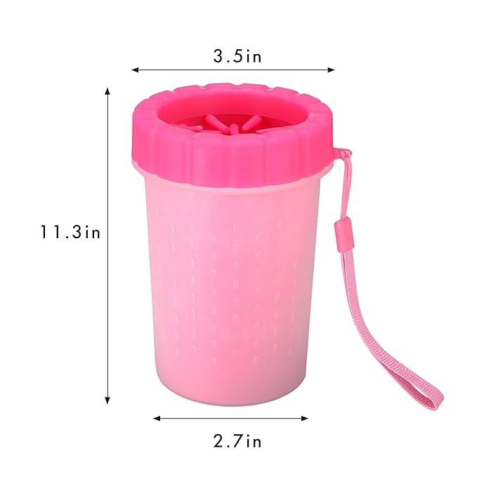 Pet Paw Cleaner Cup–Portable Dog Paw Washer with Soft Silicone Bristles–Easy to Use, Detachable, and Travel-Friendly (Red)