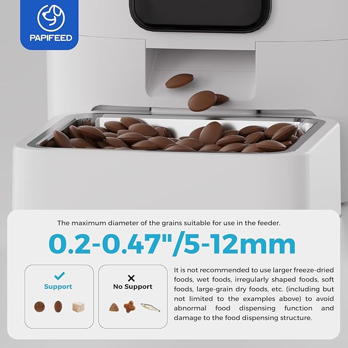 PAPIFEED 5G WiFi Automatic Cat Feeders: Smart Automatic Cat Food Dispenser with Slow Feeding Mode, Detachable for Easy Cleaning, Pet Feeder with Alexa, 1-30 Meals Per Day for Multiple Pets (6L/25 Cup)