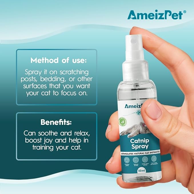 Catnip Spray for Cats, Cat Scratching Sprays, Transparent Cat & Kitten Behaviour Spray 50 ml (1.69 Oz)