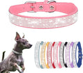 Small Dog Collar with Rhinestone Crystal Diamond Colorful Bling Girl Cat Collars Pink XXL