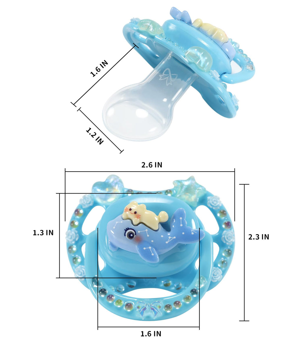 CutiePlusU Large Size Pacifier DIY Handmade Big Shield- White