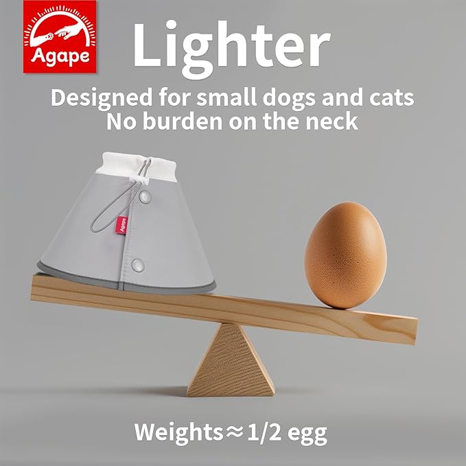 Agape Soft Cone for Cats & Small Dogs, Comfy Pet Cone to Stop Licking, Adjustable Cat E Collar Alternative After Surgery, Protective Elizabethan Collar for Pup & Kitty, Water Repellent Recovery Cone