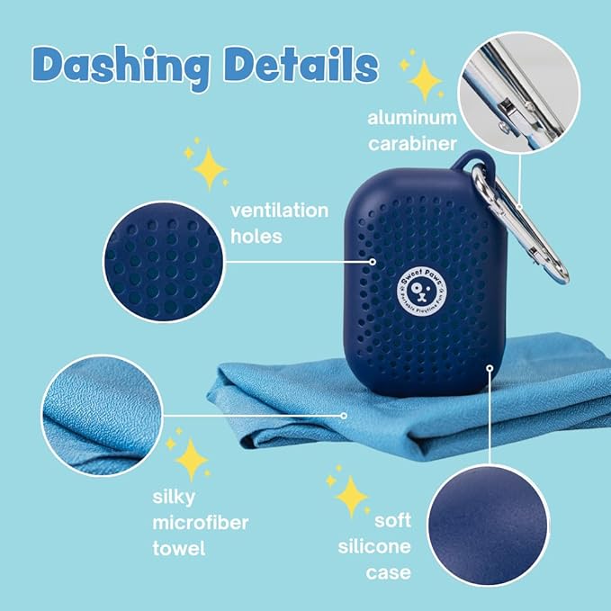 Sweet Paws Portable Dog Paw Towel, Lightweight & Super Absorbent Microfiber, Clips onto Leash, Quick Drying Towel for Dogs Paws with Silicone Case, Dry Dog’s Paws on The Go - Large - Clean Slate