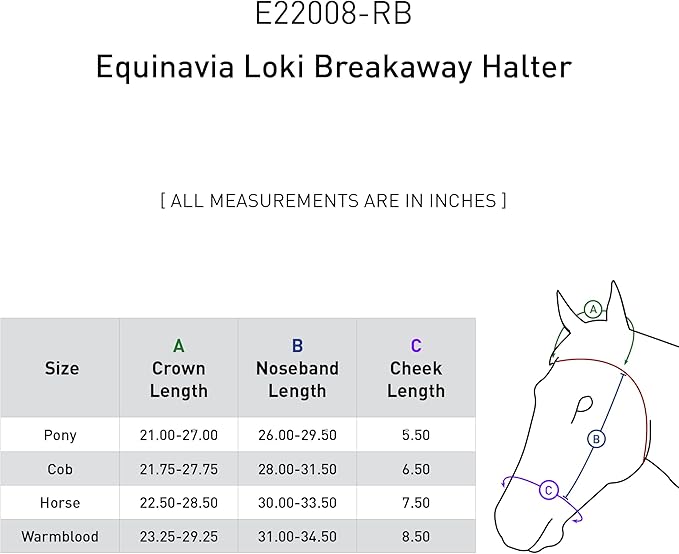 Equinavia Loki Adjustable Breakaway Horse Halter - Royal Blue - Horse