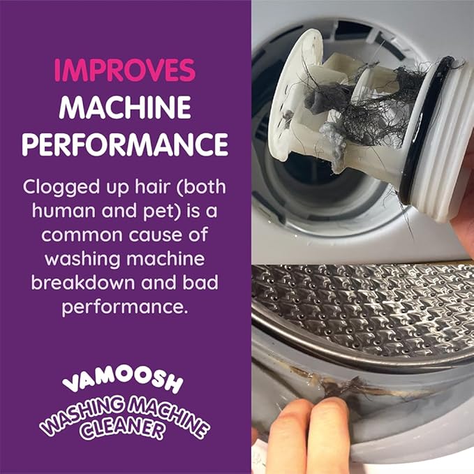 Vamoosh 6-in-1 Washing Machine Cleaner | Dissolves Pet Hair | Leaves No Residue | Removes Limescale | Eliminates Odor | Descales | Cotton Fresh Scent | For Front Load | 150g (Pack of 2)