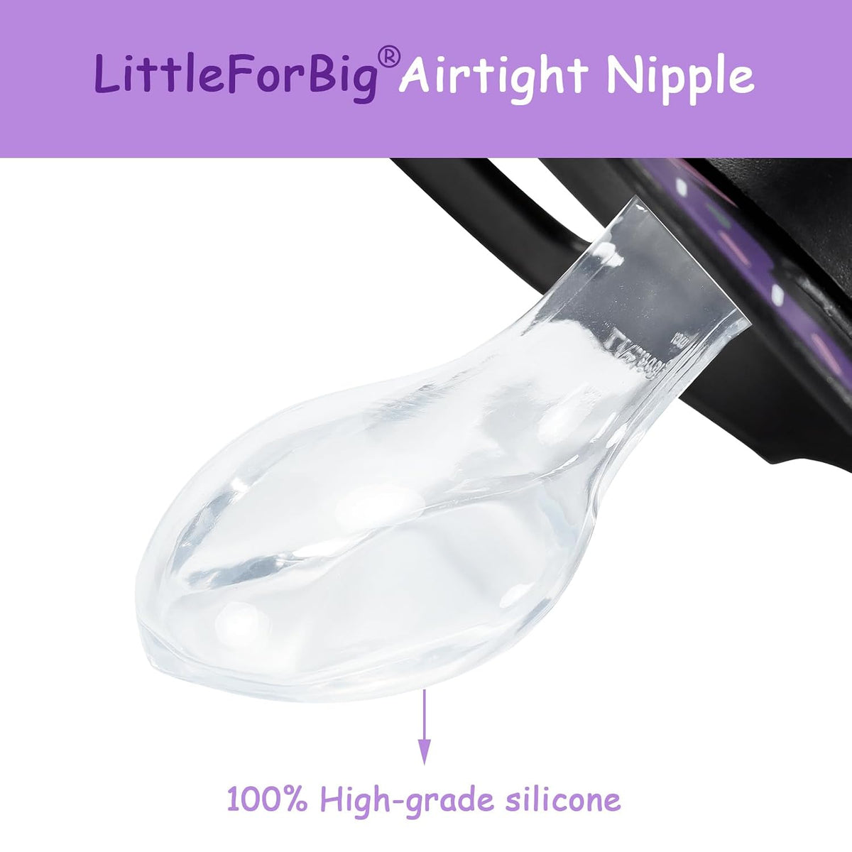 LittleForBig Bigshield Generation-II Printed Pacifier Suitable for Adults Brat Bella Pattern Black
