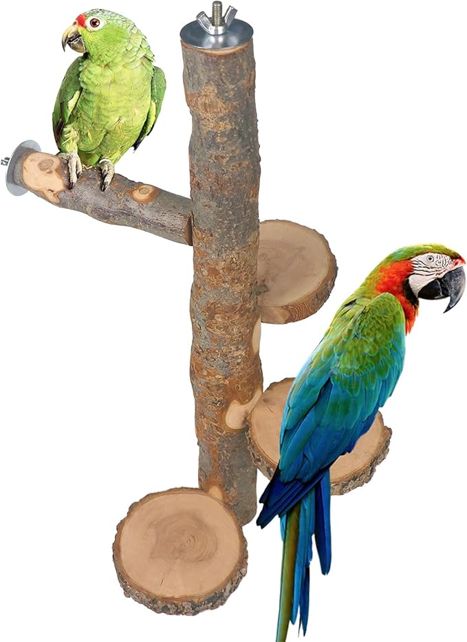 YKD Chinchilla Large Hanging Wooden Rotating Platform - Small Animals Natural Fruit Wood Standing Platform - Squirrel Suger Glider Platform - Bird Perch Platform
