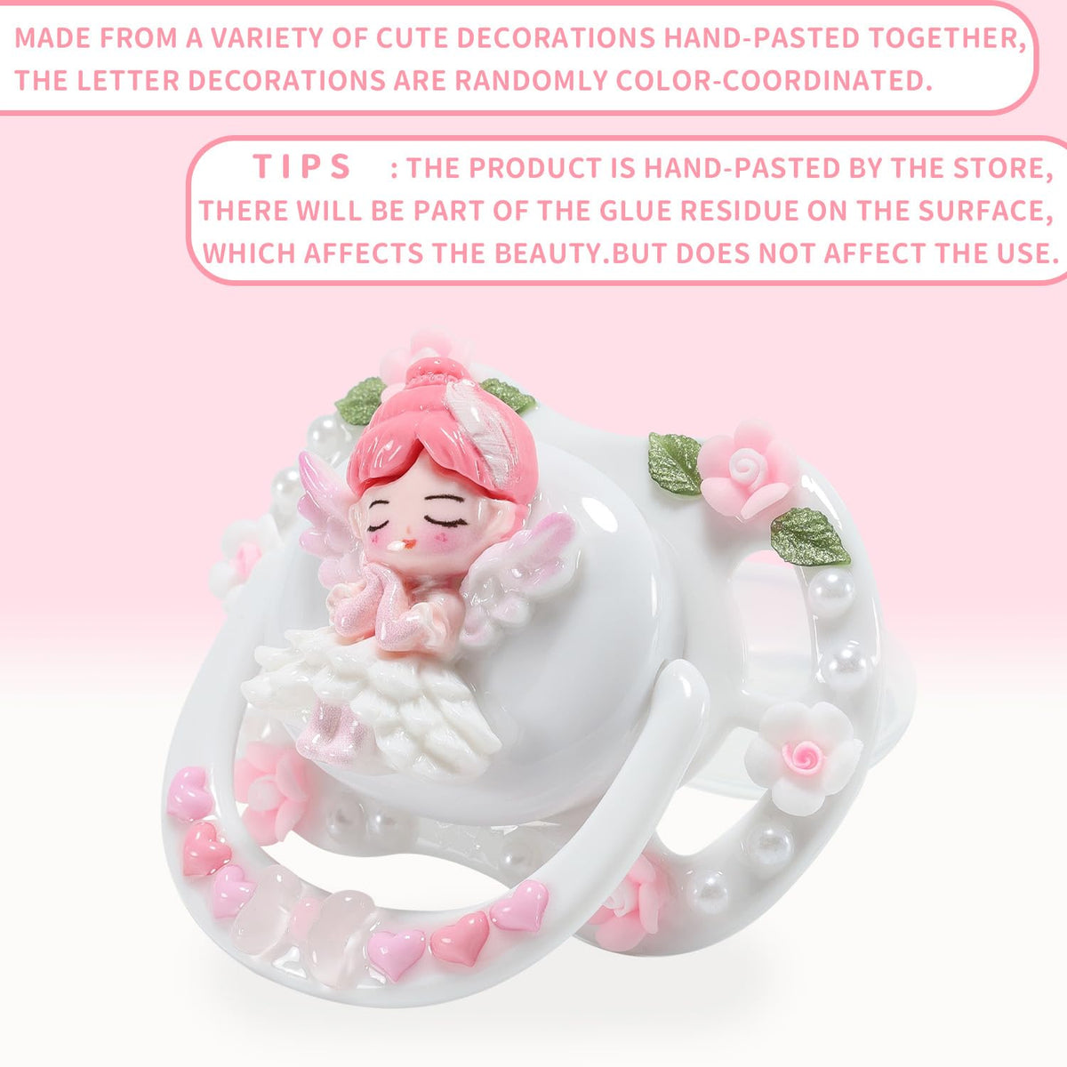 CutiePlusU Large Size Pacifier DIY Handmade Big Shield- White