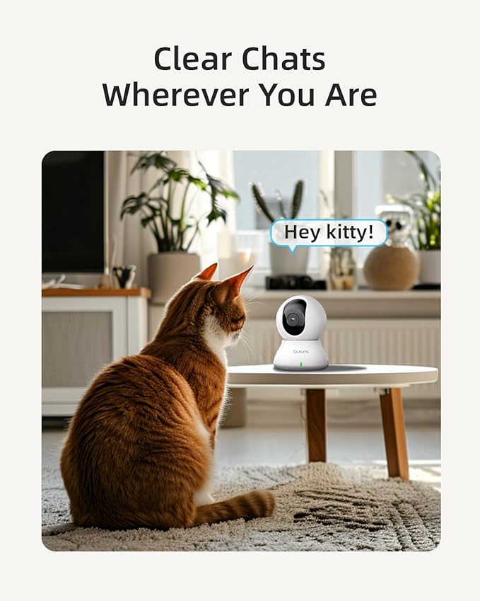 blurams Indoor Security Camera, 5GHz/2.4GHz Dual-Band, 2K PZT Pet Camera with Phone App, 360° Cameras for Home Security, 2-Way Audio, Motion Tracking, Night Vision, Siren, Cloud&SD