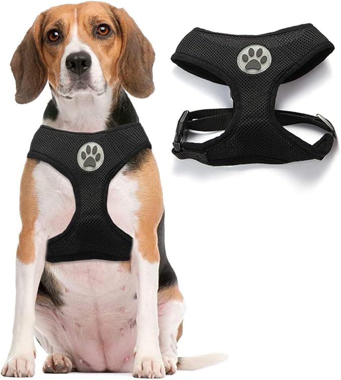 BINGPET Small Dog Harness - Breathable Mesh Puppy Cat Harnesses - No Pull Adjustable Dog Harness Dog Vest Harness for Small and Medium Dogs