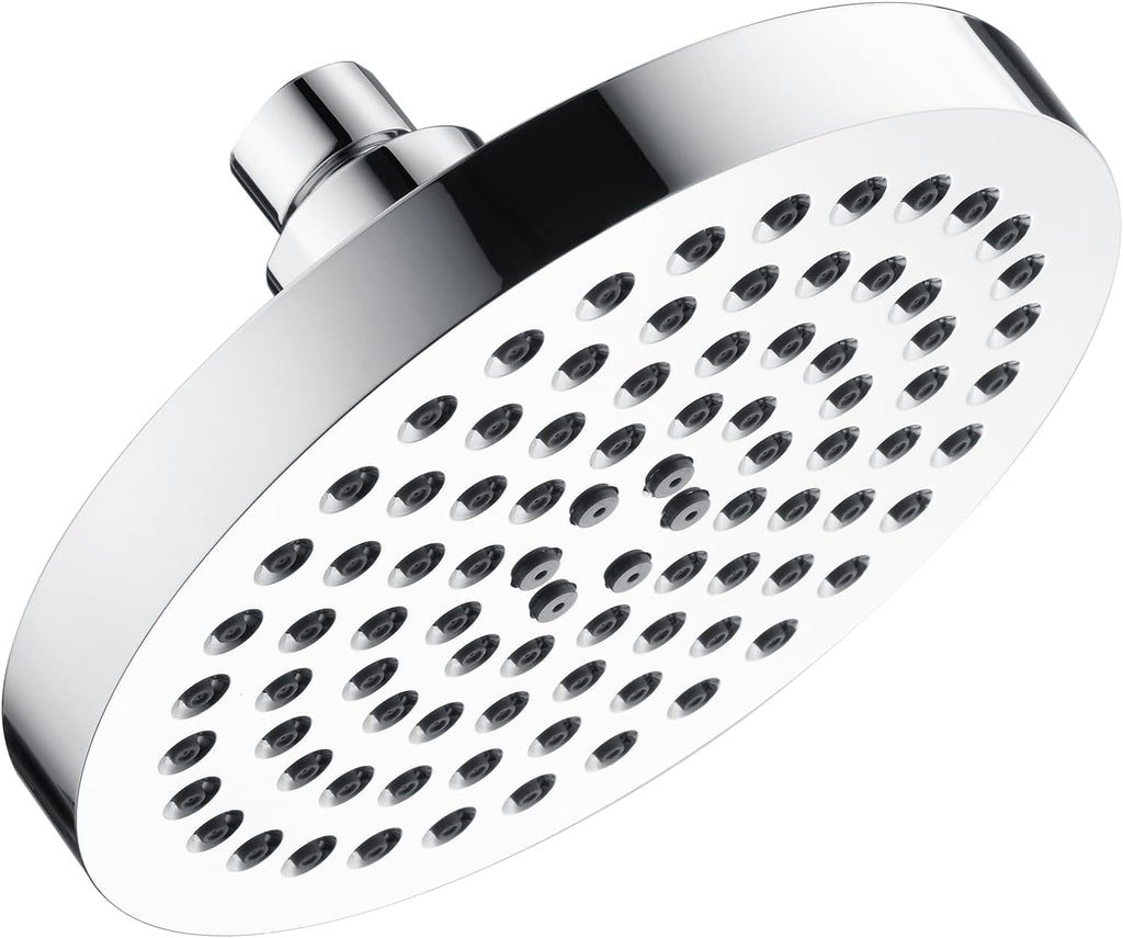 6 Inch Rainfall Shower Head with 2 Spray Settings, Adjustable Angle
