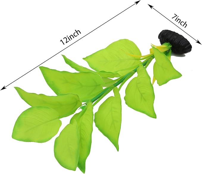 2-Pack 12 Inch Aquarium Silk Aquarium Plants, Artificial Plastic Plant for Small Tank, Goldfish, Fish Hides (Light Green, 12 Inch)