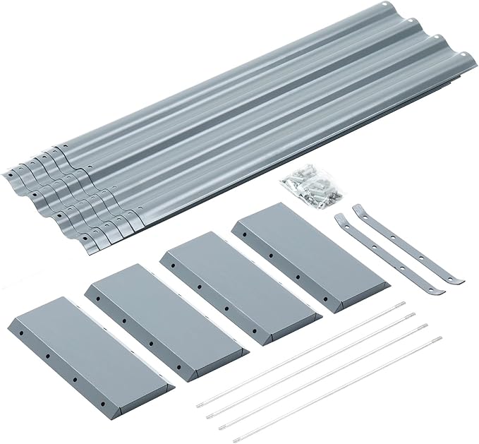 Land Guard 6×3×1ft Galvanized Raised Garden Bed Kit for Vegetables, Galvanized Large Metal Planter Raised Garden Boxes Outdoor(Modern Grey)…