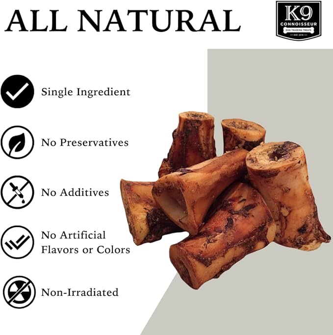 K9 Connoisseur Beef Marrow Dog Bones Long Lasting for Aggressive Chewers - USA Made Single Ingredient Dynamo Bone for Small and Medium Dogs Upto 50 Pounds - 6 Pack
