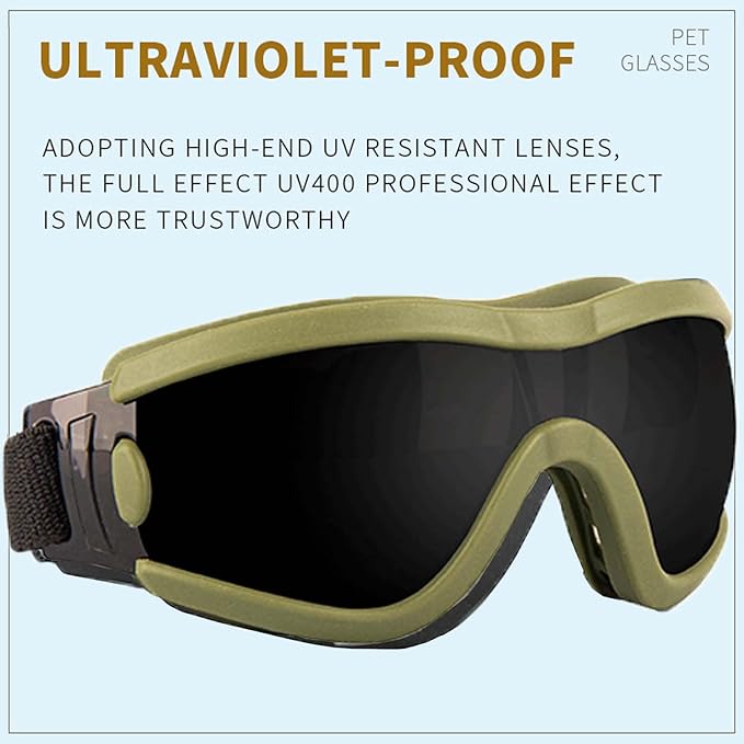 Medium Dog Sunglasses with Adjustable Strap UV Protection, Winproof Puppy Sunglasses, Suitable for Dogs Eyes Protection，Soft Dog Goggles