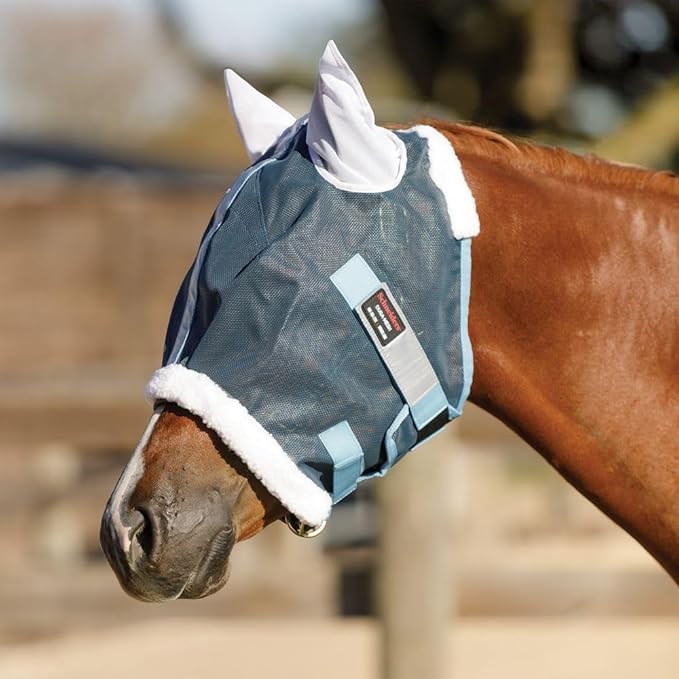 Schneiders Dura-Mesh II Fly Horse Mask with Ears | Reflective Safety Strips | 1000D Poly Vinyl Mesh | 70% UV Protection