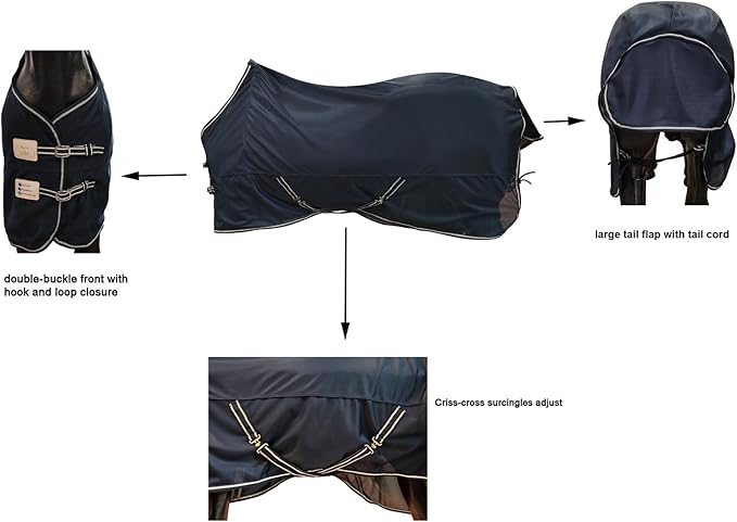 BARN & STABLE Breathable and Tear-Resistant Horse Fly Sheet with UV Protection Equine Summer Sheet Horse Fly Blanket with Removable Web Leg Straps