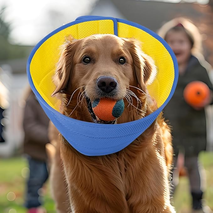 Soft Dog Cone Recovery Collars & Cones After Surgery for Medium Large Dogs, Comfy Ecollars to Stop Licking, Adjustable, Dog Ecollars for Recovery Plastic: Superior Support Fabric: Soft Comfort, XL