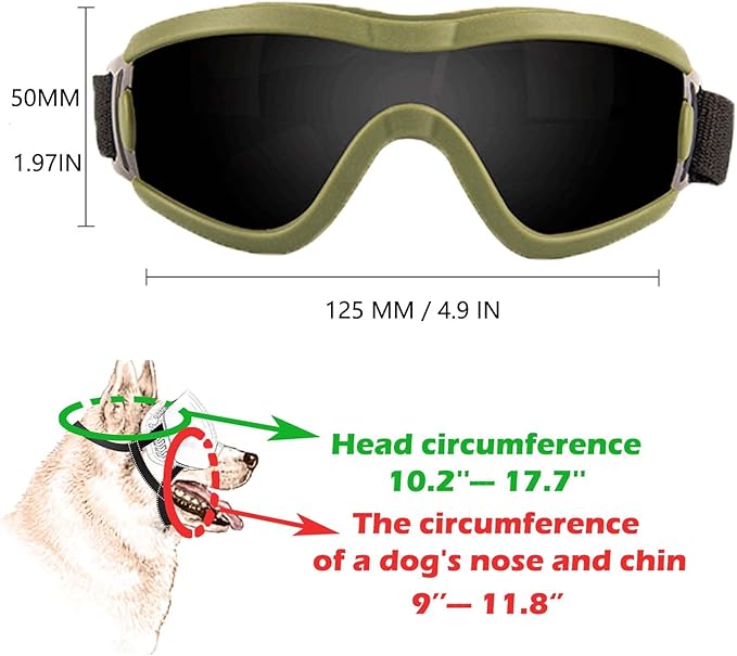 Medium Dog Sunglasses with Adjustable Strap UV Protection, Winproof Puppy Sunglasses, Suitable for Dogs Eyes Protection，Soft Dog Goggles