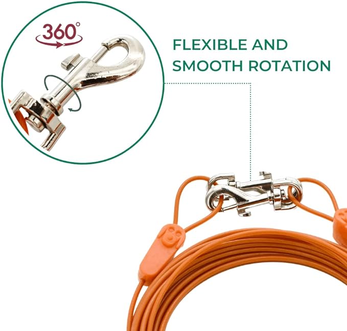 Tie-Out Cables for Dogs: Strong, Safe, and Durable Dog Tie-Outs for Every Breed: 125 lb / 20 ft