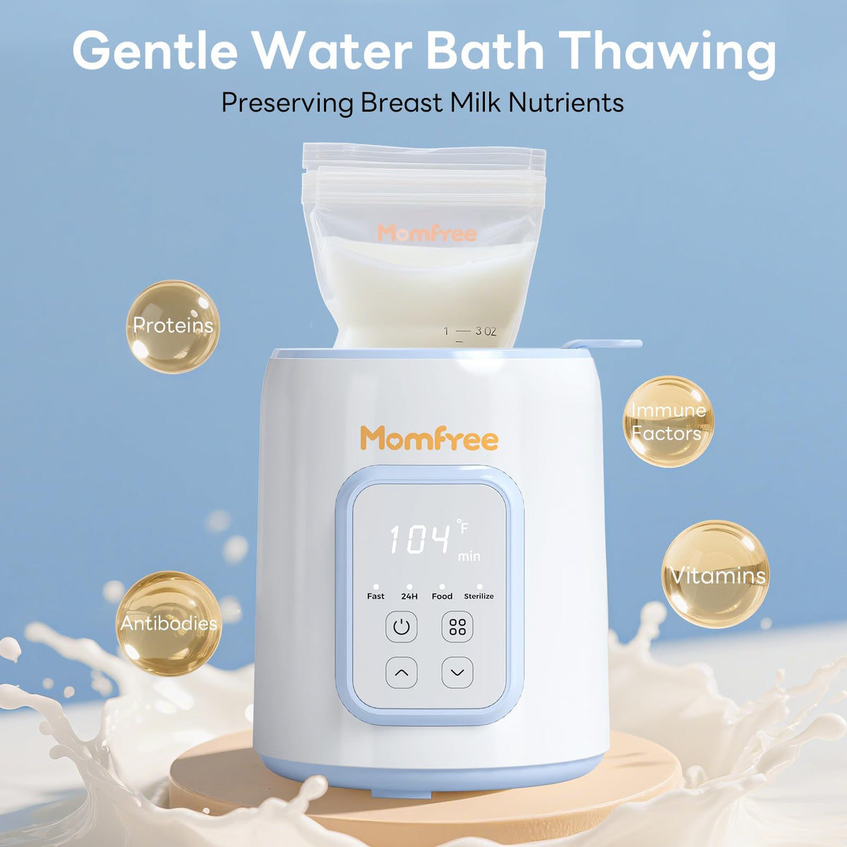 Bottle Warmer, 8-in-1 Fast Baby Bottle Warmer, Grey | for Breastmilk and Formula, Accurate Temperature Control, Automatic Shut-Off, Multifunctional for All Bottles