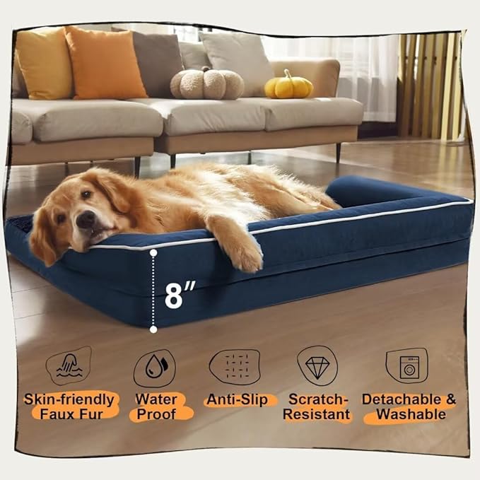 Small Dog Bed and Cat Sofa Waterproof Orthopedic Dog Beds for Small Dogs Cat Bed Comfy Pet Couch Sofa Beds with Washable Removable Cover & Non-Slip Bottom